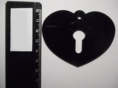 (062) - ciondolo cuore con serratura in plexiglass nero