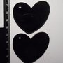 (063) - coppia ciondoli a cuore in plexiglass nero
