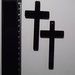 (084) - coppia ciondoli croce grande in plexiglass nero