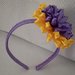 Cerchietto fiore bicolore accessorio per capelli donna e ragazza misura diametro cm9