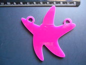 (265) Ciondolo stella marina, grande, in plexiglass colore fucsia