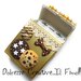 Portasigarette color oro - Con biscotti, cookie, cioccolato, perle, merletto e fiocchetto. Idea regalo fumatrice