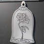 (183) - ciondolo La Rosa di Belle in plexiglass argento satinato