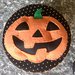 Scatola rivestita di feltro, decorata con fantasmi e zucca per Halloween