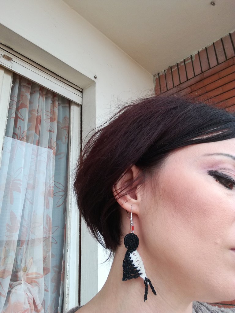 Rondine Orecchini Pendenti All' Uncinetto In Puro Cotone, Regalo Pe Lei Gioielli Fatti A Mono 2