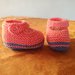 Scarpine bicolore con bottone per neonata