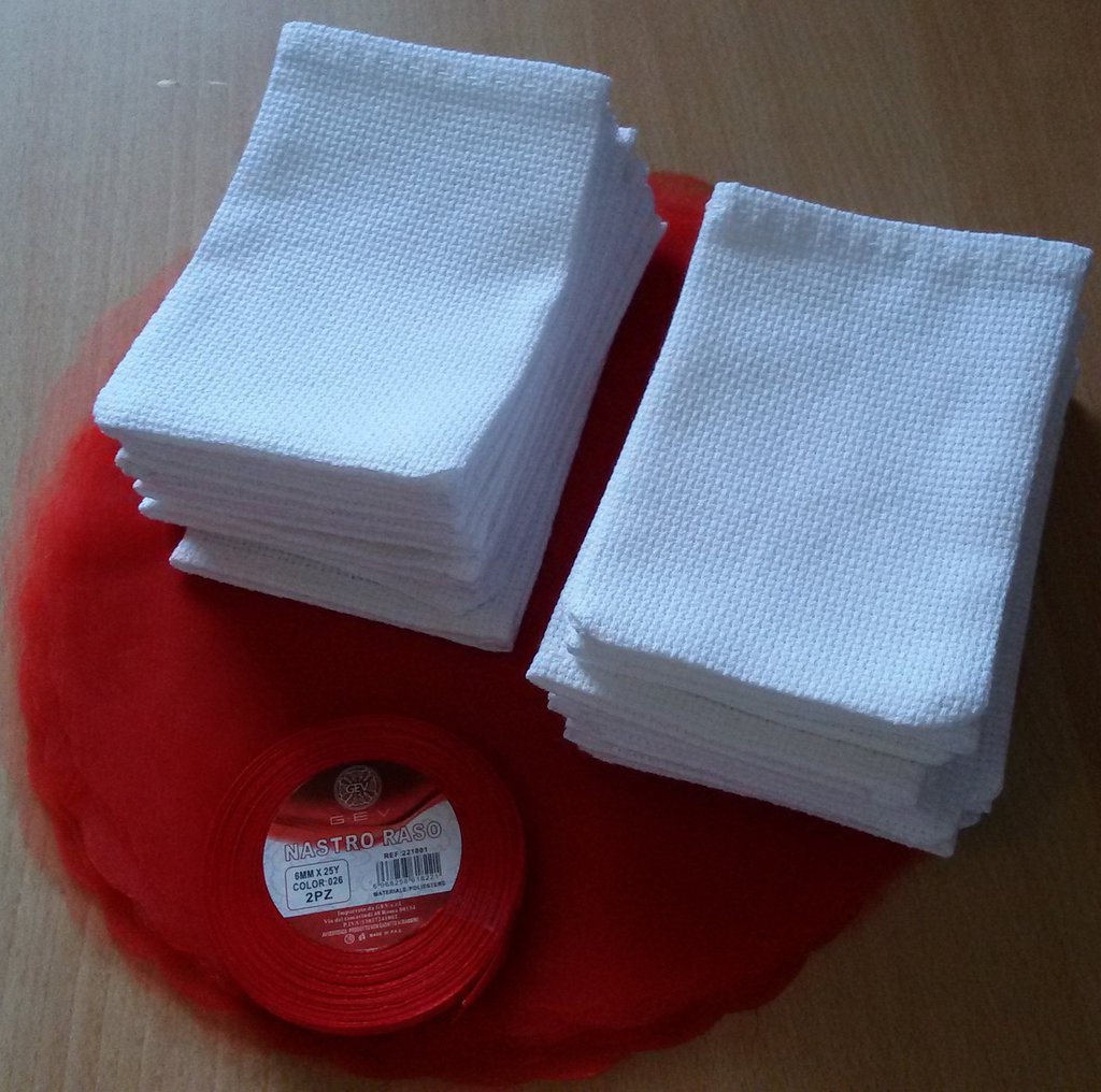 Kit Punto Croce VERVACO "Tempi Autunnali" - Set Da 3 Sacchetti Bomboniere, Fili DMC, Tela Zweigart, Istruzioni