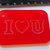 (158) ciondolo piastrina I LOVE YOU in plexiglass rosso