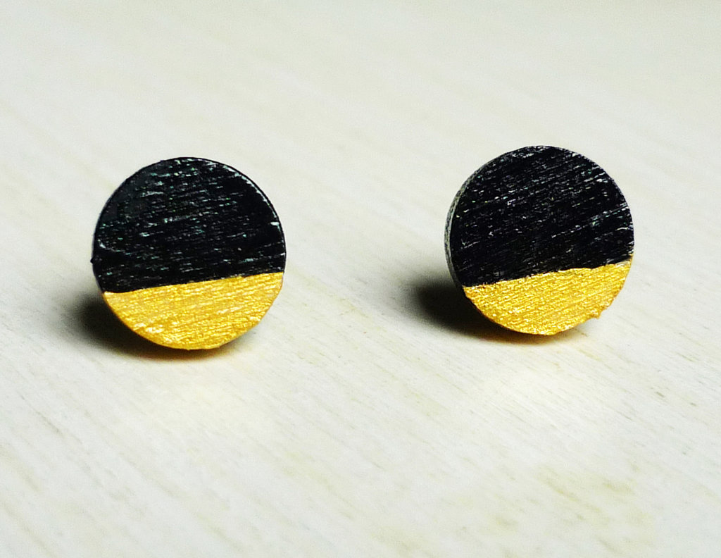 4.5 CM MARRONE ETHNO BOHO CREOLS IN LEGNO ☆ Orecchini in marrone scuro e argento