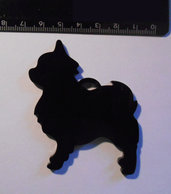 (190) Chihuahua ciondolo in plexiglass nero