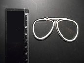 (057) ciondolo occhiali simil rayban in plexiglass trasparente