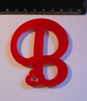 (156) Ciondolo lettera B in plexiglass rosso