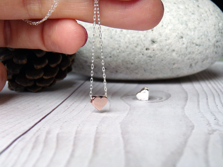 Collana Personalizzata Con Iniziale - Cuore & Lettere A-Z In Argento 925 - Regalo Perfetto - Foto 2