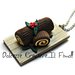 Natale in Dolcezze -  Collana Tronchetto natalizio al cioccolato con agrifoglio- miniature dolci di natale
