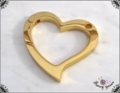 Moschettone - cuore, colore oro, 53 mm.