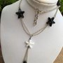 COLLANA LUNGA CON STELLE DI AGATA BIANCO/NERO