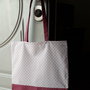 Shopper in tessuto a cuoricini rosa