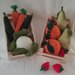 Frutta e verdura di stoffa in cassetta
