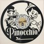 OROLOGIO DA PARETE INTAGLIATO SU DISCO IN VINILE - Pinocchio