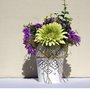 Vaso con fiori viola/verde