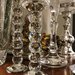 Coppia di candelabri, disponibili anche separatamente, in vetro e cristallo
