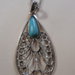 collana pendente forma di goccia in argento con pietra turchese
