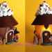 Lanterna casa della Befana con dolci e altre decorazioni fatte a mano in fimo. Idea regalo per Natale.