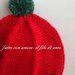 Cappello bambino in pura lana 100% rossa con pompom