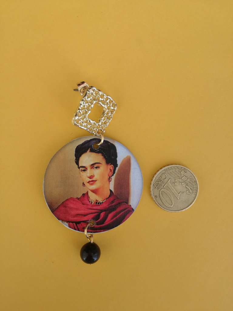 Boucles D'oreilles Pendantes Frida Kahlo Cœur étoiles Strass - Or - Neuf Sans Emballage