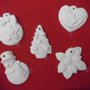 *10*Set di 5 ADDOBBI artigianali per Natale, Segnaposto, chiudipacco Albero di Natale, Pupazzo di Neve, Stella di Natale - Idea Regalo