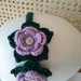 Cerchietto verde con fiori in lana fatto a mano
